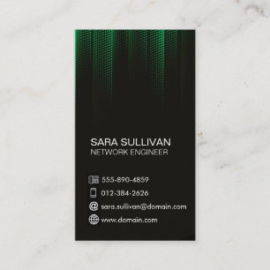 Computer Engineering Technical Green Halftone Business Card