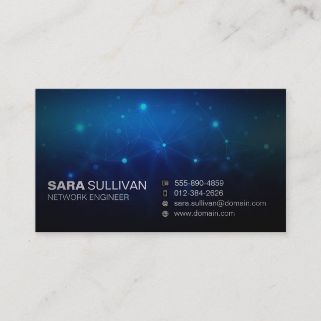 Computer Engineering Technical Light Circuits Business Card (Front)