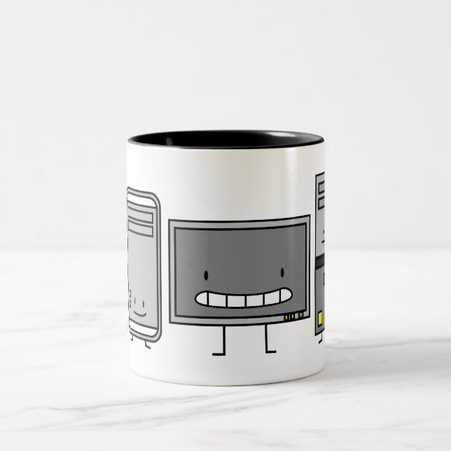 Computer Family IT Screen Mouse PC Tower Two-Tone Coffee Mug (Center)