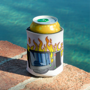 Computer Fire Foam Can Cooler