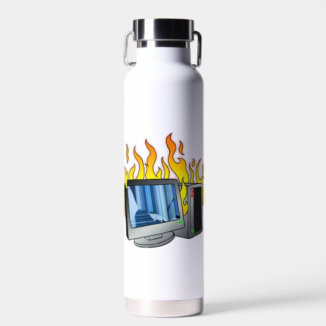 Computer Fire Thor Copper Vacuum Insulated Bottle (Front)