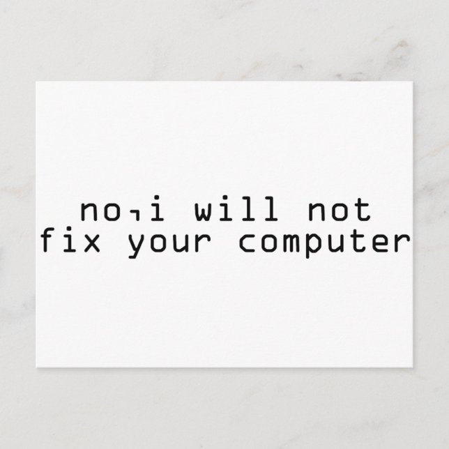 Computer Fixer Postcard (Front)