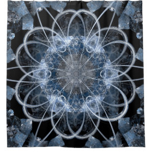 Computer fractal illustration of grey blue winter 