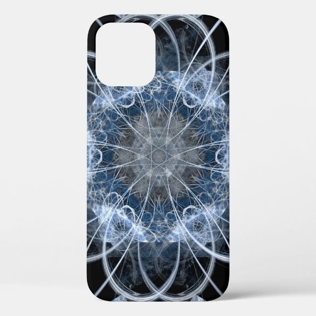 Computer fractal illustration of grey blue winter  Case-Mate iPhone case (Back)