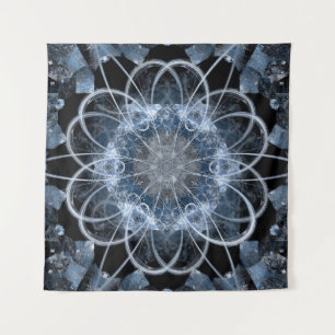 Computer fractal illustration of grey blue winter  tapestry