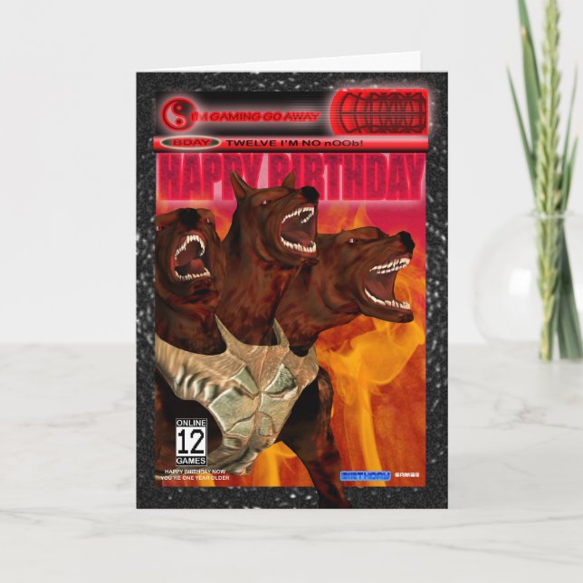 Computer Game Fan Birthday Card Modern (Front)