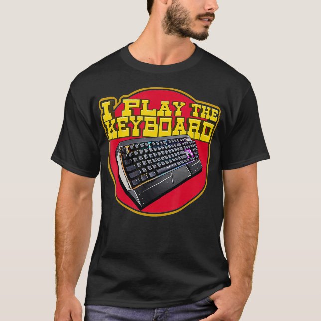 Computer Gaming Keyboard   Funny Gamer Quote T-Shirt (Front)