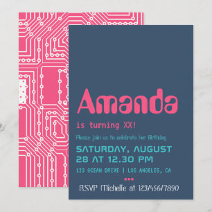 Computer Geek Birthday Party Invitation