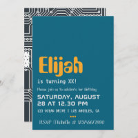 Computer Geek Birthday Party Invitation