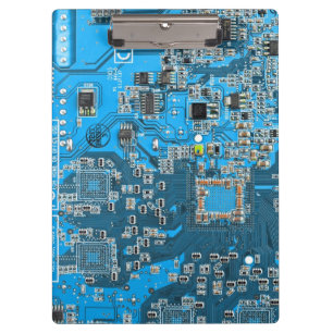 Computer Geek Circuit Board Blue Clipboard