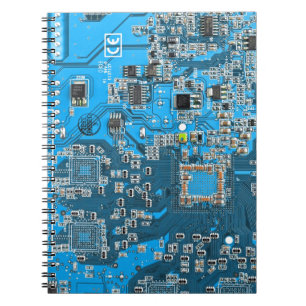 Computer Geek Circuit Board - blue Notebook