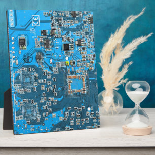 Computer Geek Circuit Board - blue Plaque