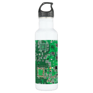 Computer Geek Circuit Board Green 710 Ml Water Bottle