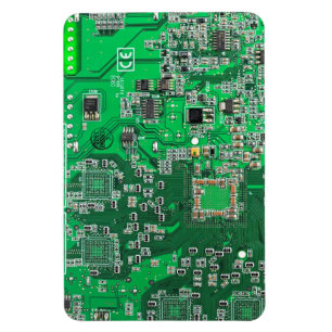 Computer Geek Circuit Board - green Magnet