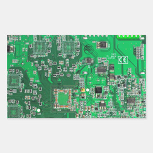 Computer Geek Circuit Board Green Sticker