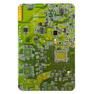 Computer Geek Circuit Board - Light Green Magnet