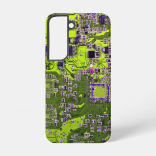 Computer Geek Circuit Board Neon Yellow Samsung Galaxy Case