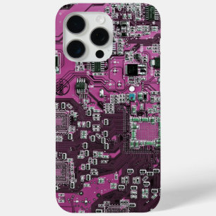 Computer Geek Circuit Board Purple iPhone 15 Pro Max Case