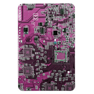 Computer Geek Circuit Board - Purple Magnet