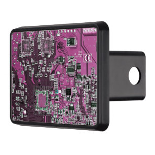 Computer Geek Circuit Board Purple Trailer Hitch Cover