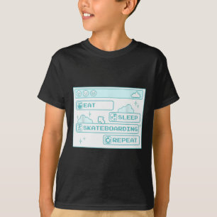 Computer Geek Eat Sleep Skateboarding Repeat Skate T-Shirt