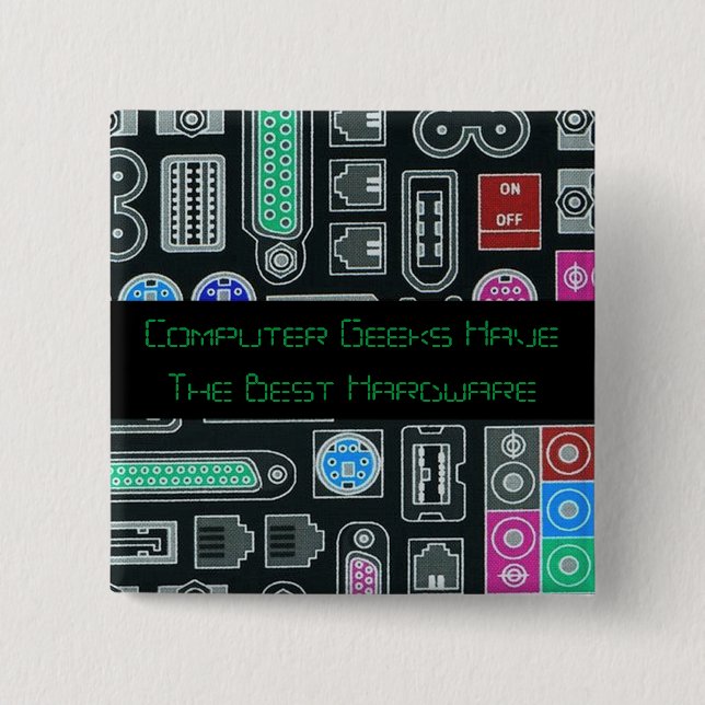 Computer Geek Humour  Button (Front)