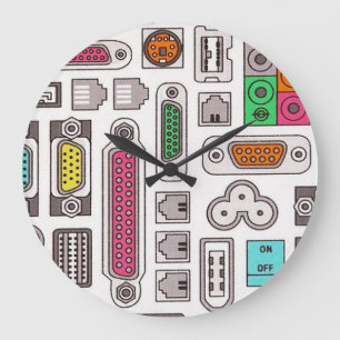 Computer Geek Input Pattern Wall Clock