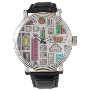Computer Geek Input Pattern Wrist Watch