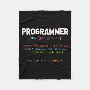 Computer Geek Nerd Gift Funny Programmer  Fleece Blanket