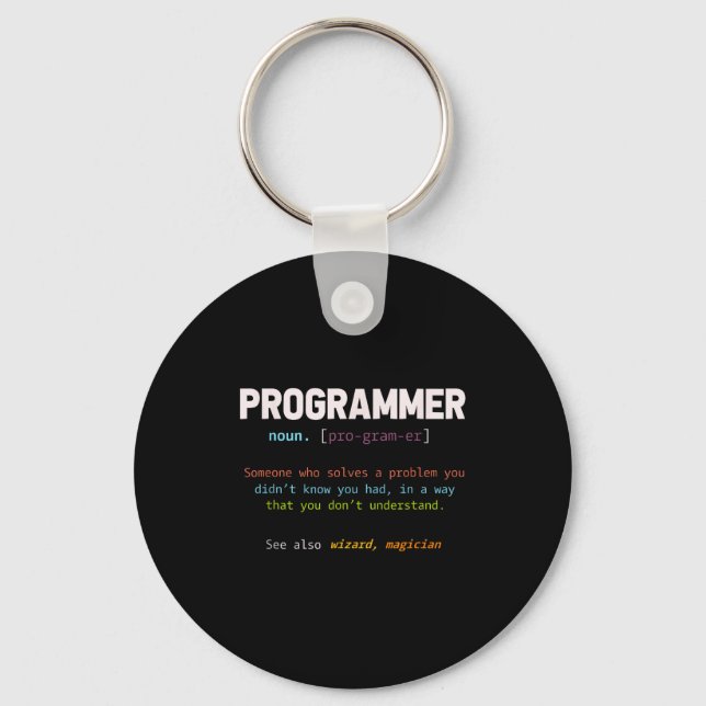 Computer Geek Nerd Gift Funny Programmer  Keychain (Front)