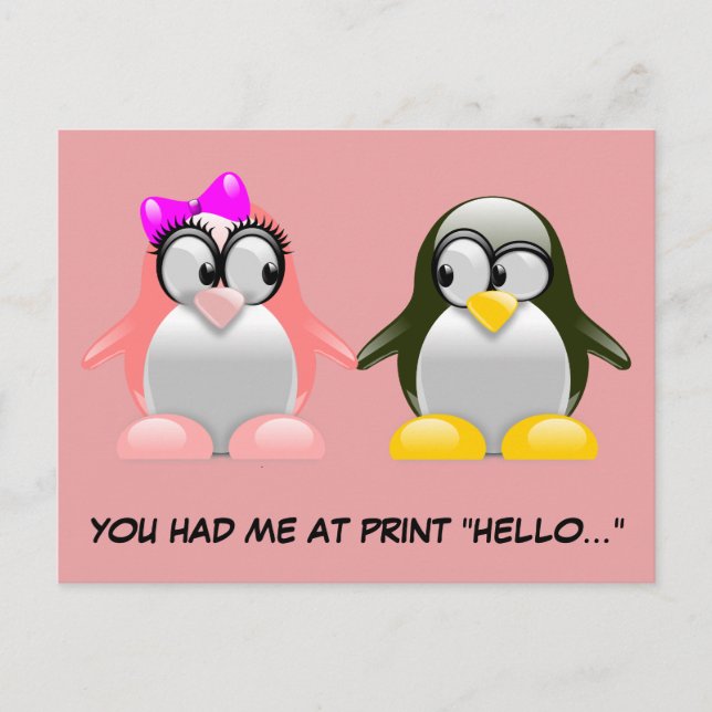 Computer Geek Valentine: Programming Language Love Holiday Postcard (Front)