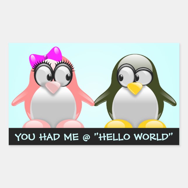 Computer Geek Valentine: Programming Language Love Sticker (Front)