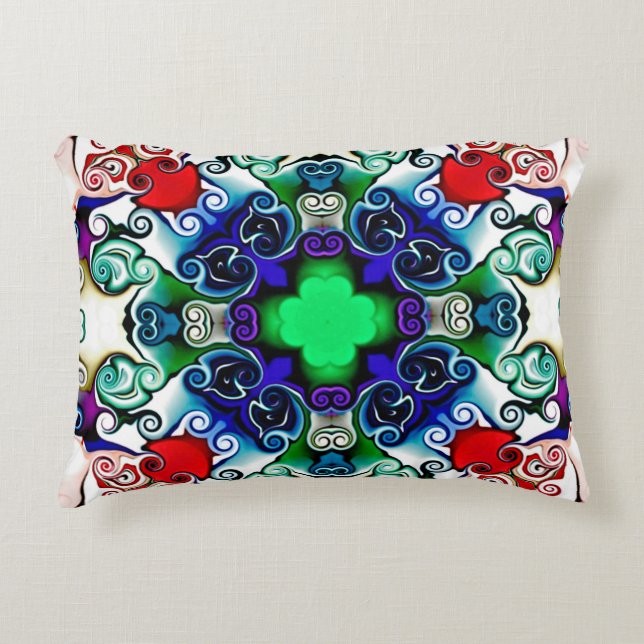 Computer graphics. Illustration of an abstract flo Accent Pillow (Front)
