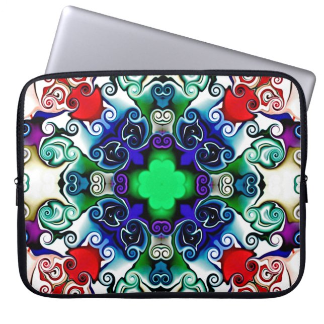Computer graphics. Illustration of an abstract flo Laptop Sleeve (Front)