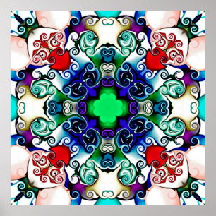 Computer graphics. Illustration of an abstract flo Poster