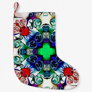 Computer graphics. Illustration of an abstract flo Small Christmas Stocking