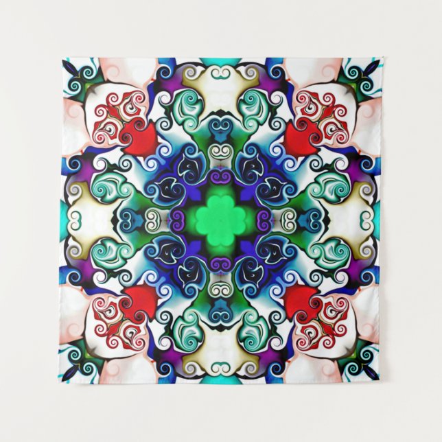 Computer graphics. Illustration of an abstract flo Tapestry (Front)