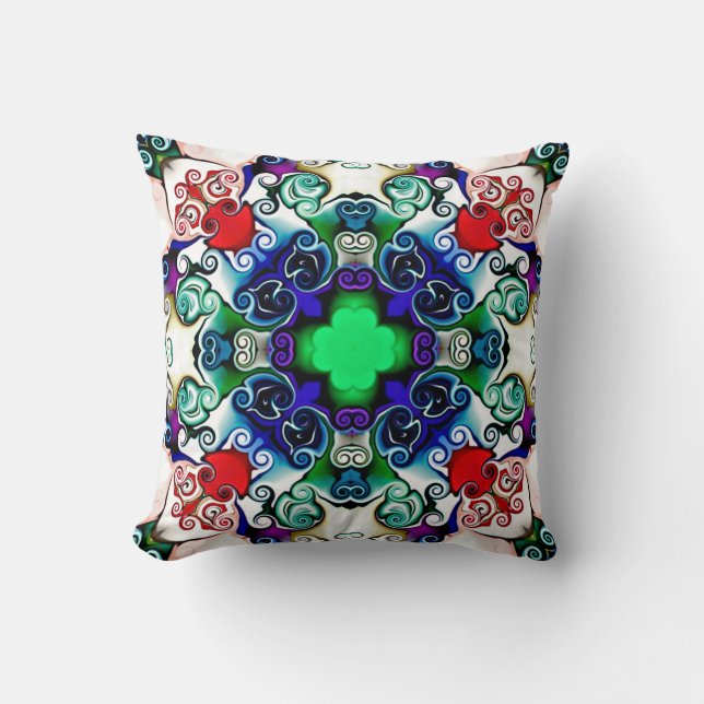 Computer graphics. Illustration of an abstract flo Throw Pillow (Front)