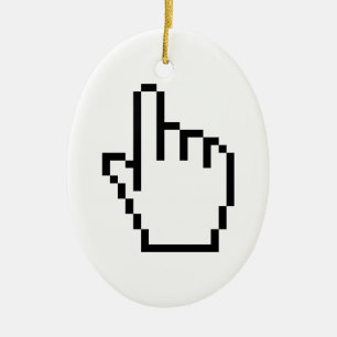 COMPUTER HAND POINTER / MOUSE CURSOR CERAMIC ORNAMENT