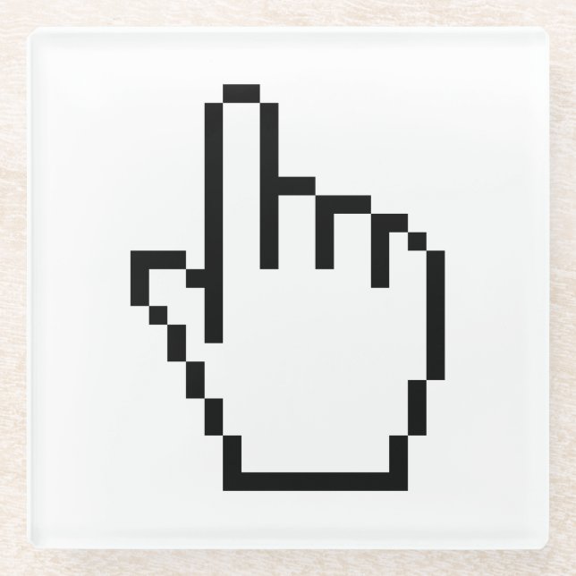 COMPUTER HAND POINTER / MOUSE CURSOR GLASS COASTER (Front)