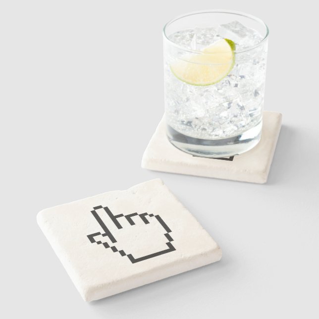 COMPUTER HAND POINTER / MOUSE CURSOR STONE COASTER (Side)