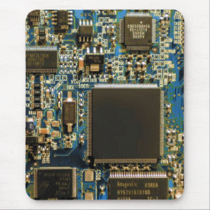 Computer Hard Drive Circuit Board - Blue Mouse Pad