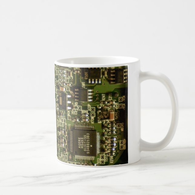 Computer Hard Drive Circuit Board - Green Coffee Mug (Right)