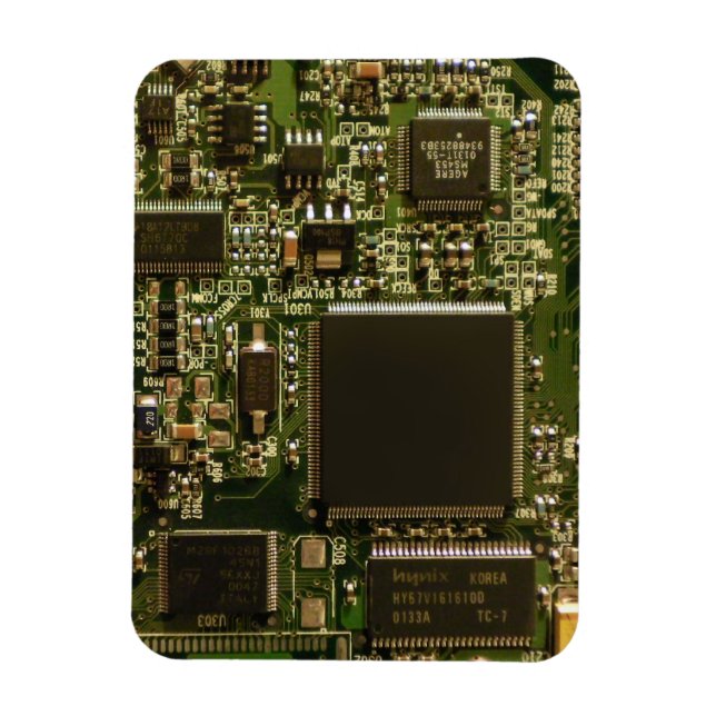 Computer Hard Drive Circuit Board - Green Magnet (Vertical)