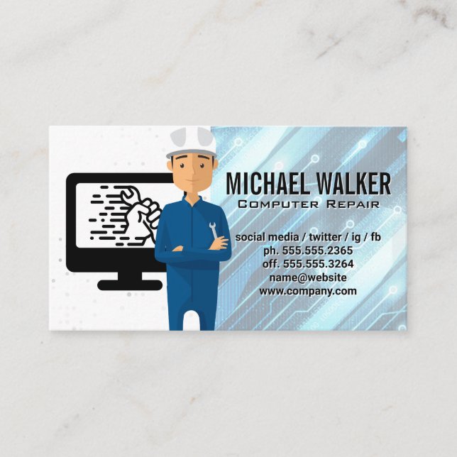 Computer Hardware | Tech Support Guy Business Card (Front)