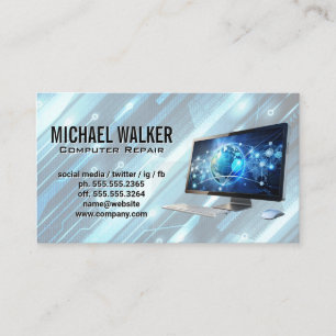 Computer Hardware   Technology   Repairman Business Card