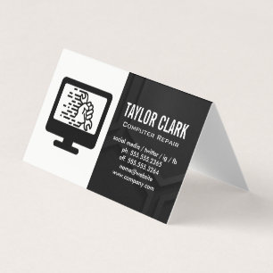 Computer Hardware Wrench in Hand Business Card