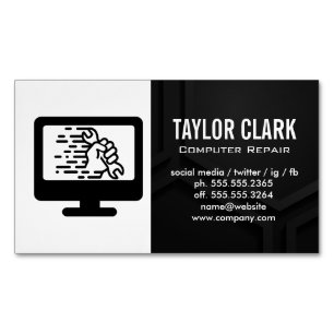 Computer Hardware Wrench in Hand Magnetic Business Card