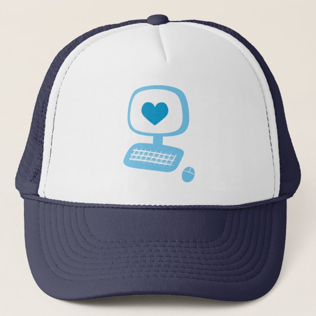 Computer Heart Trucker Hat (Front)