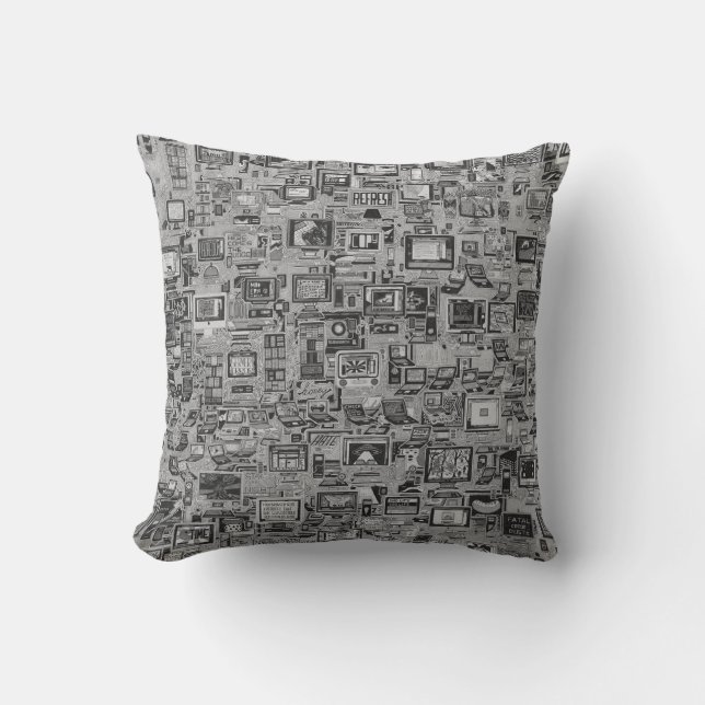 Computer history throw pillow (Front)